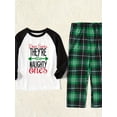 thumbnail image 3 of Conjuntos De Pijamas A Juego Con Pantalones A Cuadros Y Top Con Contraste De Letras Navideñas (resistente Al Fuego), 3 of 4