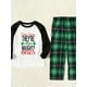 thumbnail image 3 of Conjuntos De Pijamas A Juego Con Pantalones A Cuadros Y Top Con Contraste De Letras Navideñas (resistente Al Fuego), 3 of 4