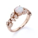 thumbnail image 3 of JeenMata Anillo de Bodas Vintage de 1 Uds con Piedra Natal de Octubre, Ópalo Welo Redondo y Moissanita en Oro Rosa de 18 K sobre Plata, 3 of 6