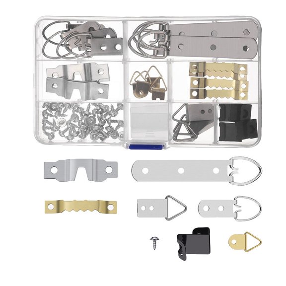 Raindrops 76Pcs Assorted Color Frame Hanger Kit for Hanging Pictures and Photos in Home or Workplace 6.7X3.9X0.9in