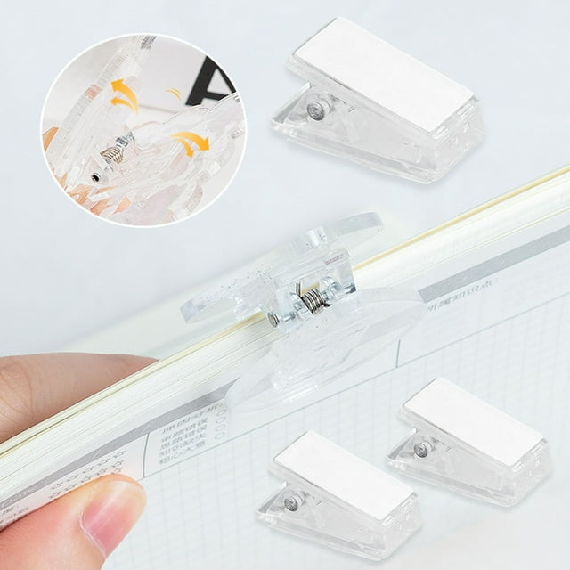 YAOMOBB Binder Clips Transparent Self Adhesive Wall Clips Compact Mini Clips for Documents and More