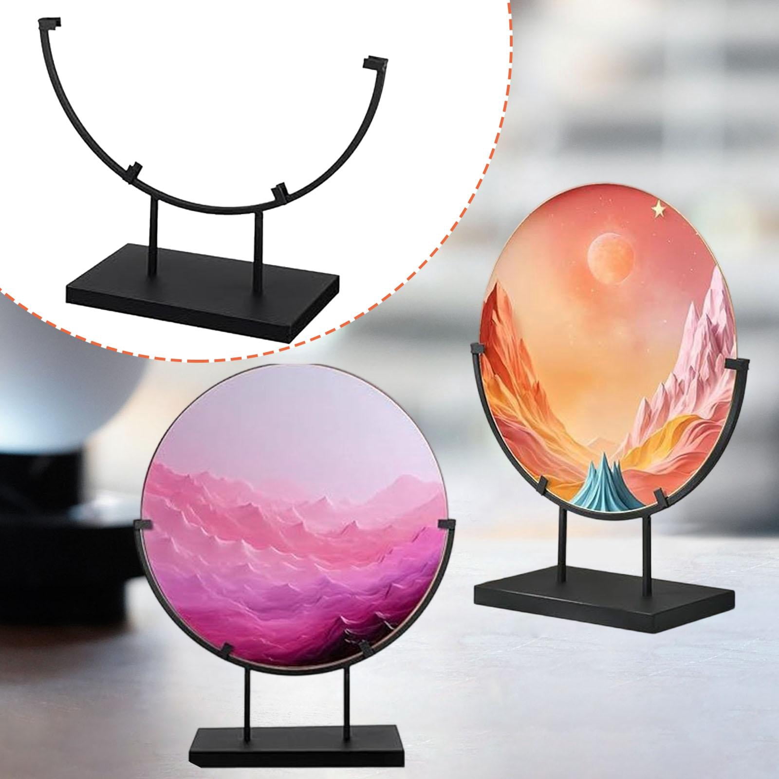 Baoblaze Classic Semicircle Metal Stand Decorative Glass Art Easel Table Panel Holder for 10 inch