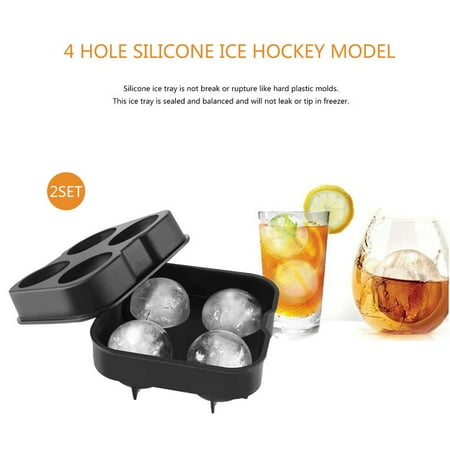 Flexible Silicon Mold - 2PCS DIY Whiskey Ice Ball Makers Food-grade Silicone Molds Large Flexible Four Spherical Round Spheres Ice Tray Molds