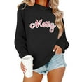 thumbnail image 2 of Craaazy Women's Christmas Shirt Long Sleeve Merry Christmas Sweatshirts Casual Pullover Tops Gifts, 2 of 9
