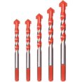 thumbnail image 1 of Juego de 5 brocas para azulejos de vidrio, brocas para mampostería, brocas para mampostería de carburo de tungsteno para azulejos de cerámica, hormigón, pared de ladrillo, vidrio, mamposterí JFHHH pequeña, 1 of 5