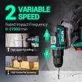thumbnail image 5 of 20V Brushless Hammer Drill Cordless, 492 in-lb Torque Impact Drill, 1/2" All-Metal Keyless Chuck,18+1+1, (0-450/0-1800RPM), 27000 IPM, Compact Design with 2.0Ah Battery & Charger,ADJZ2055i, 5 of 7