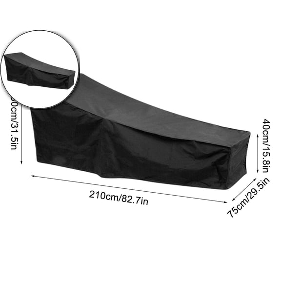 WNFJR Patio Chaise Lounge Cover Waterproof Chaise Lounge Cover UV Resistant Outdoor Lounger Cover with Buckle for Outdoor Garden Sun Lounger Chair Furniture Cover
