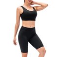 thumbnail image 1 of Sujetador de yoga para mujer Conjunto de pantalones cortos Acolchado Cintura ancha Entrenamiento Pilates, 1 of 8