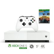 Microsoft Refurbished Xbox One S 1TB All-Digital Edition Bundle with Playerunknown's Battlegrounds - Disc-free Console, Wireless Controller and Game Keycard - White