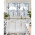 thumbnail image 5 of Blue Ombre Leaves Kitchen Curtains Sets 24 Inch Length with Valance, Gray Branches Forest Swag Valances and Tiers Curtain Set Drapes Swag Curtains for Living Room, Bathroom, Bedroom, Cafe, 5 of 6