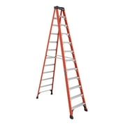 Louisville Ladder 12' Fiberglass Step Ladder, 16' Reach, 375 lbs Load Capacity, FS1412HD