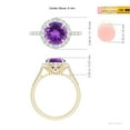 thumbnail image 5 of ANGARA Natural Round 1.7 ct Amethyst Engagement Ring with Diamond Halo in 14K Yellow Gold for Women (Size-8mm) | February Birthstone, Anniversary, Jewelry Gift for Women | Natural Amethyst Ring, 5 of 9