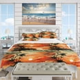 thumbnail image 2 of Designart "Amber Beach Sunset" Orange Coastal Bedding Covert Set - Nautical & Coastal Bed Set With 1 Sham, 2 of 5