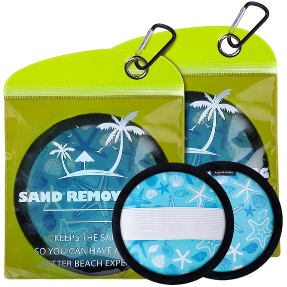 2 Pcs Sand Remover for Beach - Talc-Free Sand Eraser Wipe Off Bag - Beach Cleaner Pouch for Family Summer Travel Vacation
