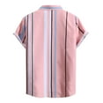 thumbnail image 3 of Playeras Casuales Para Hombre Camisa Informal De Verano A Rayas Estampada De Manga Corta Con Cuello Vuelto, 3 of 5