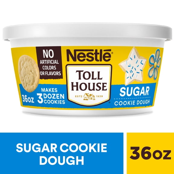 Nestle Toll House Sugar Cookie Dough Tub, Ready to Bake Cookie Dough, Oven Cookies 2.25 lb.