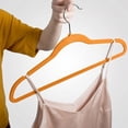 thumbnail image 6 of 10 Pack Orange Velvet Hangers - 0.5cm Thick Antislip Clothes Hangers Space Saving Non-Slip for Coats, Dresses, Pants, Closet Organization with Rust-Proof Metal Hook, 6 of 6