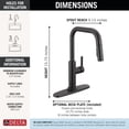 thumbnail image 4 of Delta Nicoli Matte Black U-Spout Kitchen Faucet with Pull Down Sprayer, Modern Single Hole Kitchen Sink Faucet, Single Handle, Matte Black, 4 of 8