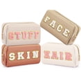 thumbnail image 1 of Bolsa de cosméticos Sanwuta Preppy Patch de pana para mujer, 4 unidades, 1 of 6