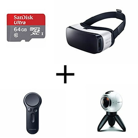 Samsung Gear 360 Real 360° High Resolution VR Camera, Samsung Gear VR Headset, Samsung Gear VR Controller & SanDisk Ultra 64GB microSDHC ALL IN ONE BUNDLE