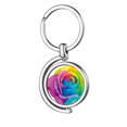 thumbnail image 1 of Rainbow Gay Lesbian flor ilustración Rotating keychain Metal Keyring Holder, 1 of 2