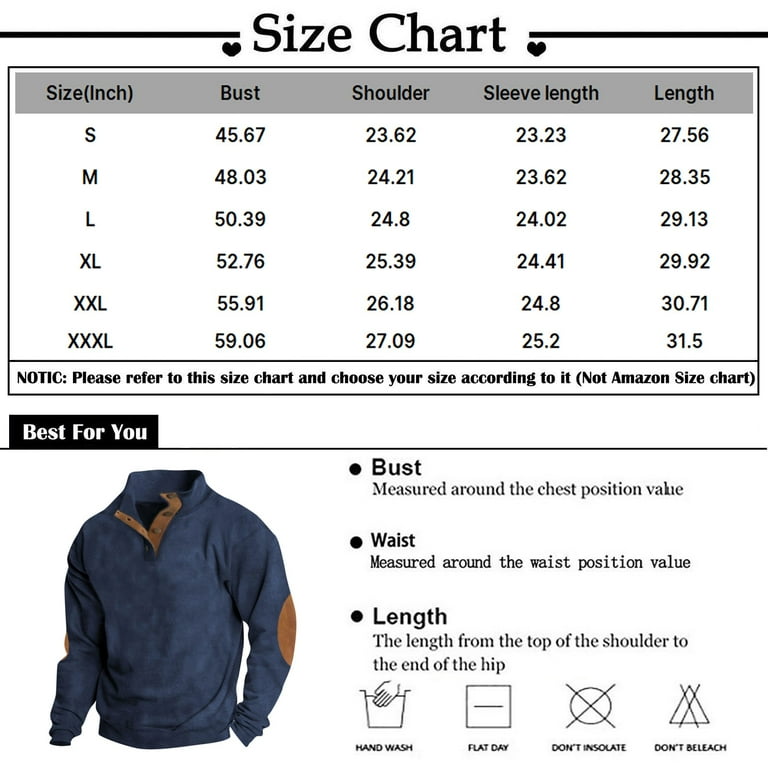 Sksloeg Winter Jackets for Men Patchwork Vintage Top Long Sleeve Corduroy Shirt Lapel Collar Quarter Button Down Pullover Jacket Coat Top with Elbow