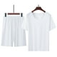 thumbnail image 2 of 2 piezas de ropa de dormir de manga corta para hombre, cuello redondo, informal, de verano, agradable a la piel para el verano, 2 of 8