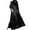 Black Dress, variant on Cotton Maxi Dress for Women Clearance Solid Retro Boho Clothing Beach Long Sleeve Button Tiered Ruffle Swing Vacation Summer Round Neck Sundress White