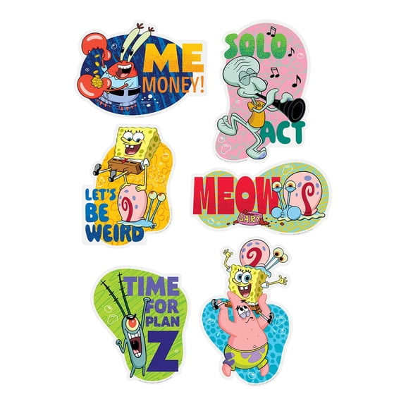 12 1/4" – 24" SpongeBob SquarePants Character Cardstock Wall Cutouts – 6 Pc.