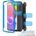 thumbnail image 6 of Tiflook For Samsung Galaxy A03S (US Version) Holster Clip [Tshell] [Built-in Screen] [Kickstand Locking Belt] Full Body Carrying Case - Blue, 6 of 6