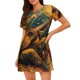 thumbnail image 1 of Balery Starry Night Guitar Turtle Camisón de manga corta con cuello redondo para mujer, cómodo y elegante., 1 of 6