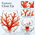 thumbnail image 5 of Orange Coral Stemless Wine Glass, Marine Sculpture Tumbler, Coastal Style Drinkware, for Home Bar Summer Beverage Decor, 5 of 5