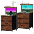 thumbnail image 1 of Juego de 2 mesas de noche SZLHANJZ con luz LED y USB tipo C, 1 of 9