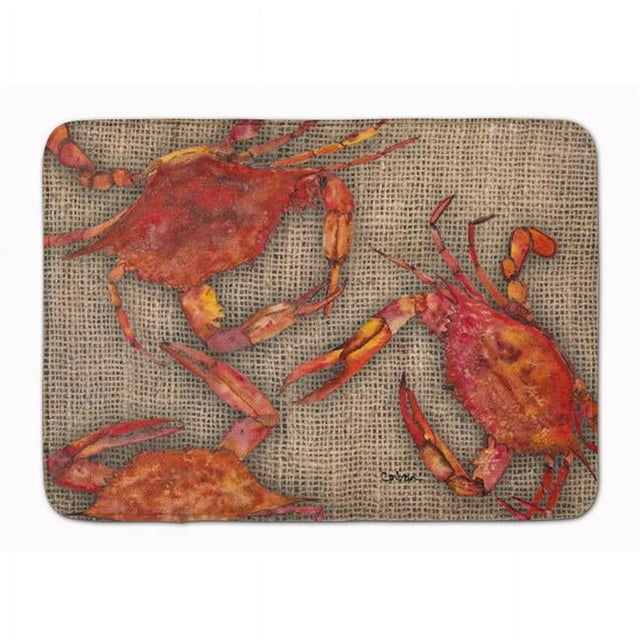 Carolines Treasures 8742RUG Cooked Crabs on Faux Burlap Machine Washable Memory Foam Mat