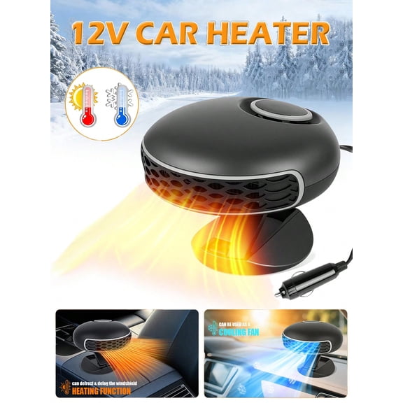 Portable 12V Car Heater Defroster Fast Heating Cooling Fan 360 Rotating for Car SUV RV Windshield Defogger