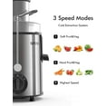 thumbnail image 4 of SiFENE 400W Centrifugal Juicer Machine, 3" Wide Chute, Adjustable Speeds, Easy Clean, Silver, New, 4 of 8