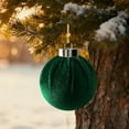 thumbnail image 2 of Christmas Tree Velvet Hanging Ball Decoration 2.4Inch Velvet Christmas Ornaments Balls Flocked Shatterproof Plastic Xmas Tree Ball for Party Holiday Wedding Home Decor, 2 of 5