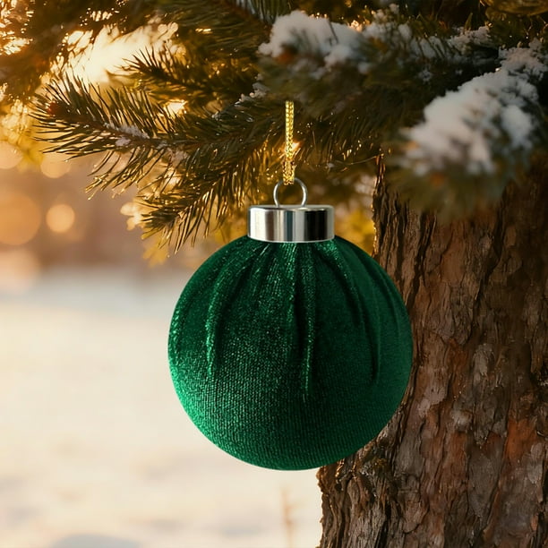 Bolas De Terciopelo Flocado Bolas De Navidad De Terciopelo Flocado De 6cm, Adornos Colgantes De Plástico Irrompibles Para Decoración Navideña (1 Unidad) Rkxzt
