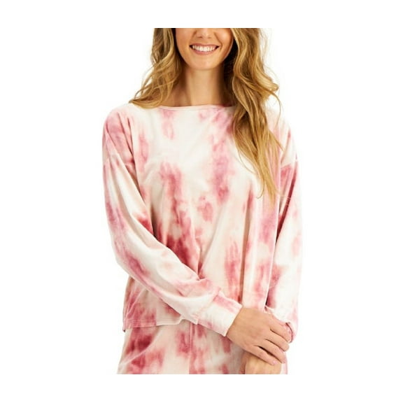 Jenni Womens Velvet Tiedye Long Sleeve Pajama Top Only, 1-piece