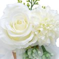 thumbnail image 4 of 1 broche de flores simuladas de tela para boda, delicado ramillete de novia, broche de flores realista para vestido de novia, para novio, vestido blanco., 4 of 7
