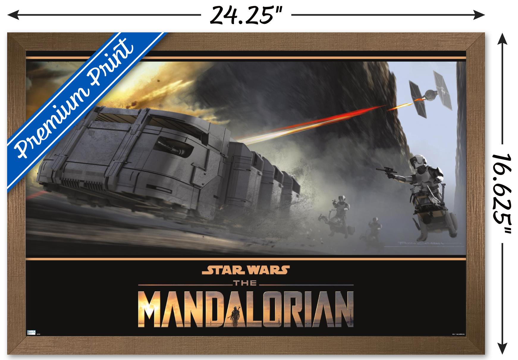 Star Wars: The Mandalorian Season 2 - TIE Fighter Battle Wall Poster, 14.725" x 22.375", Framed - image 3 of 5