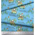 thumbnail image 2 of Soimoi Polyester Crepe Fabric Rabbit,Van & Suitcase Travel Print Fabric by Yard 52 Inch Wide, 2 of 3