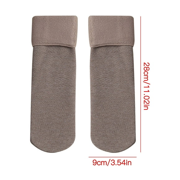 IROINID Discount Ankle Socks for Women Winter Snow Socks Plus Velvet Thick Socks Mid-tube Cotton Socks Vertical Pattern Straight Warm Socks