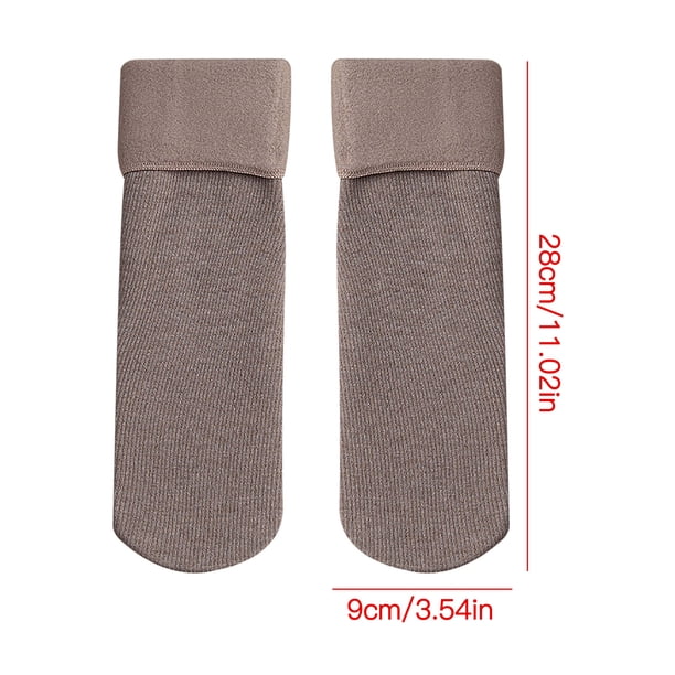 Calcetines de invierno para la nieve, además de calcetines gruesos de terciopelo, calcetines de algodón de tubo medio para mujer, calcetines cálidos rectos con patrón Vertical de 50g Fridja nalpqowj3978