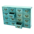 thumbnail image 4 of Rustic 16 Drawers Apothecary Cabinet, Apothecary Chests and Cabinets, Herb Storage Box Blue Cabinet for Store Necklaces, Earrings, Bracelets 20X3.7X13.8in Painting Finish, 4 of 18