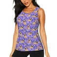 thumbnail image 2 of Uemuo Pugs and Flowers Pattern Workout Tank Tops for Women Breathable Moisture-wicking tank top Sleeveless Running Loose Fit Yoga Tops Active Shirts Sports Gym Exercise, 2 of 9