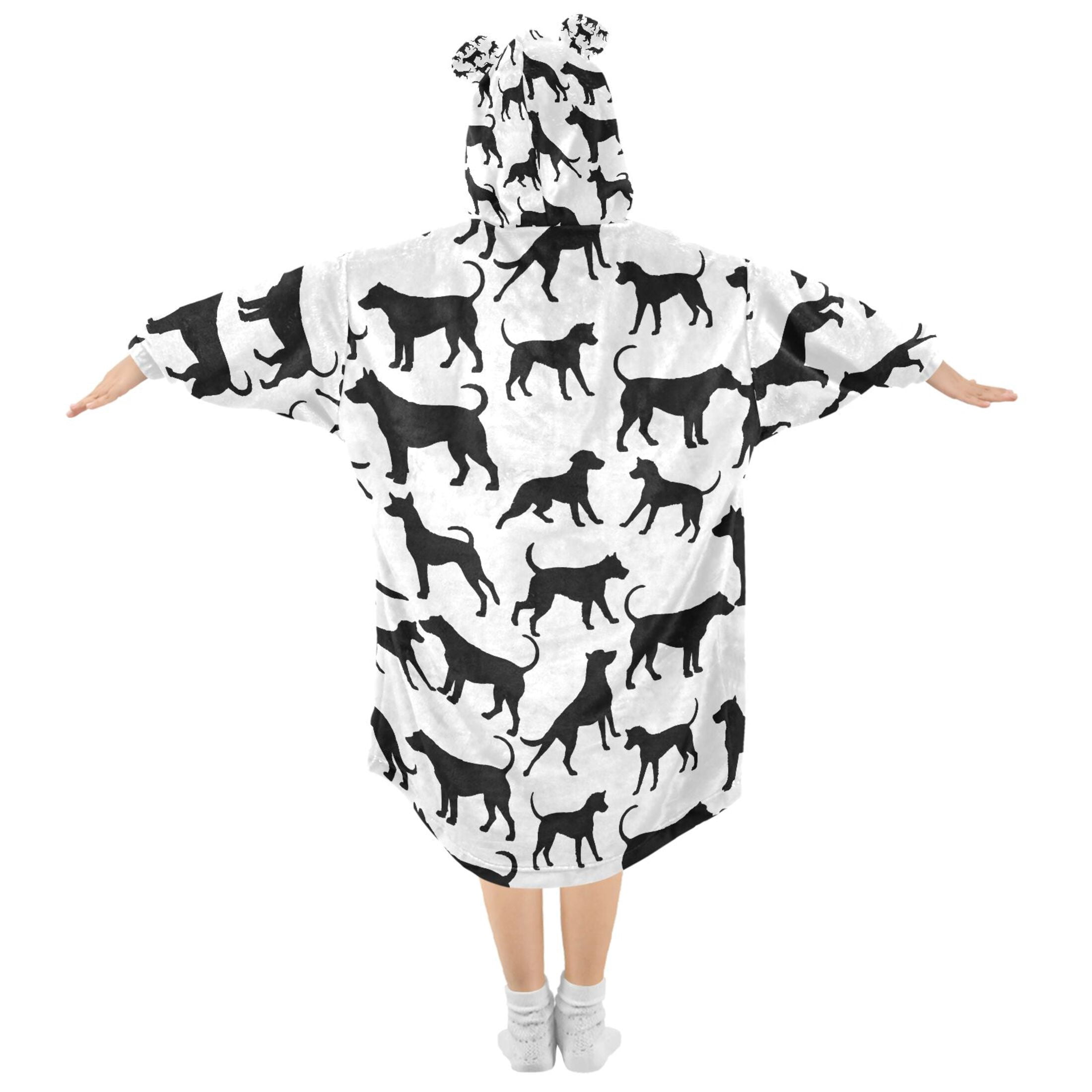 joogoo Blanket Hoodie for Silhouette Dogs Oversize Sweatshirt 3-14 YR L