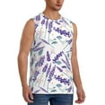 thumbnail image 2 of Uemuo Lavender Flowers Pattern Men's Sleeveless T-Shirt,Muscle Athletic Tank Top, Moisture-wicking Quick-dry Breathable Classic Tee Top for Gym Run Outdoor Sports-Large, 2 of 8