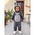 thumbnail image 6 of RUINIXCW Girls Boys Halloween Animal Long Sleeve Hooded Zip Up Wolf Jumpsuit, 6 of 8