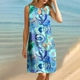 thumbnail image 4 of LYXSSBYX Plus Size Dresses for Curvy Women Women's Round Neck Sleeveless Gradient Tie Dyed Beach Dress, 4 of 9